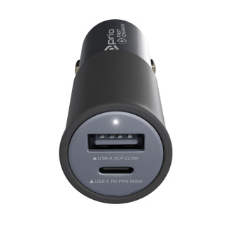 Autós töltő USB-C / USB-A csatlakozással rendelkező, dupla, 100W