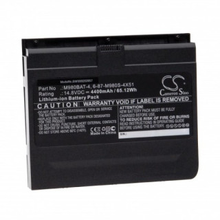 Akkumulátor Clevo X8100, 4400 mAh