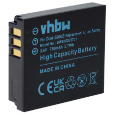 CGA-S005 akkumulátor Panasonic Lumix DMC-FC01 / DMC-FX8 / DMC-LX1, 750 mAh CGA-S005 akkumulátor Panasonic Lumix DMC-FC01 / DMC-FX8 / DMC-LX1, 750 mAh