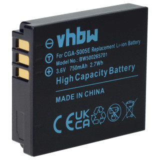 CGA-S005 akkumulátor Panasonic Lumix DMC-FC01 / DMC-FX8 / DMC-LX1, 750 mAh