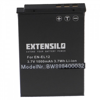 Akkumulátor EN-EL12 Nikon Coolpix S620 / S640 / S1000 / S8000, 1000mAh
