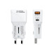Töltő / adapter USB-A / USB-C, nemzetközi, 20 W
