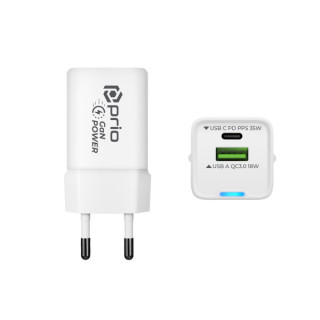 USB-A / USB-C töltő / adapter, GaN, PD, 35 W
