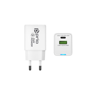 Töltő / adapter USB-A / USB-C, GaN, PD, 45W