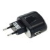 USB töltő / adapter, univerzális, fekete, 1A