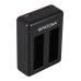 GoPro Hero 4 akkumulátortöltő, AHDBT-401, kettős, MicroUSB