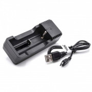 Töltő Li-Ion 18500 / 18650 / 14500 / 18350 akkumulátorokhoz, MicroUSB