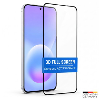 Edzett védőüveg Samsung Galaxy S24 FE / A57 / A37, Full Cover 3D, fekete