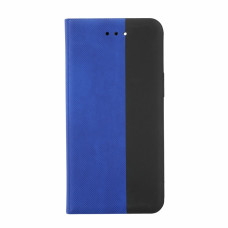 Apple iPhone 13 Mini műbőr flip tok, kék-fekete