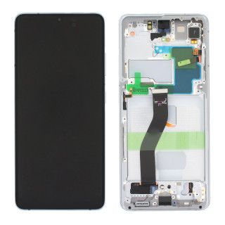 Üveg és LCD képernyő Samsung Galaxy S21 Ultra 5G / SM-G998, eredeti, ezüst